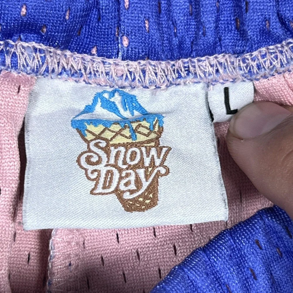 Snow Day Shorts Mens Large Purple City Skyline Mesh Shanghai SD Logo Athletic‎